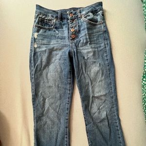 Straight Leg Ripped Jeans